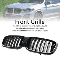 BMW X3 X4 G01 G02 Kühlergrill Wabenmuster Schwarz glänzend 2018–2021 - am Fahrzeug montiert - Becquet Voiture