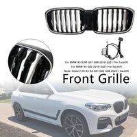 BMW X3 X4 G01 G02 Kühlergrill Wabenmuster Schwarz glänzend 2018–2021 - Studio-Packshot - Becquet Voiture