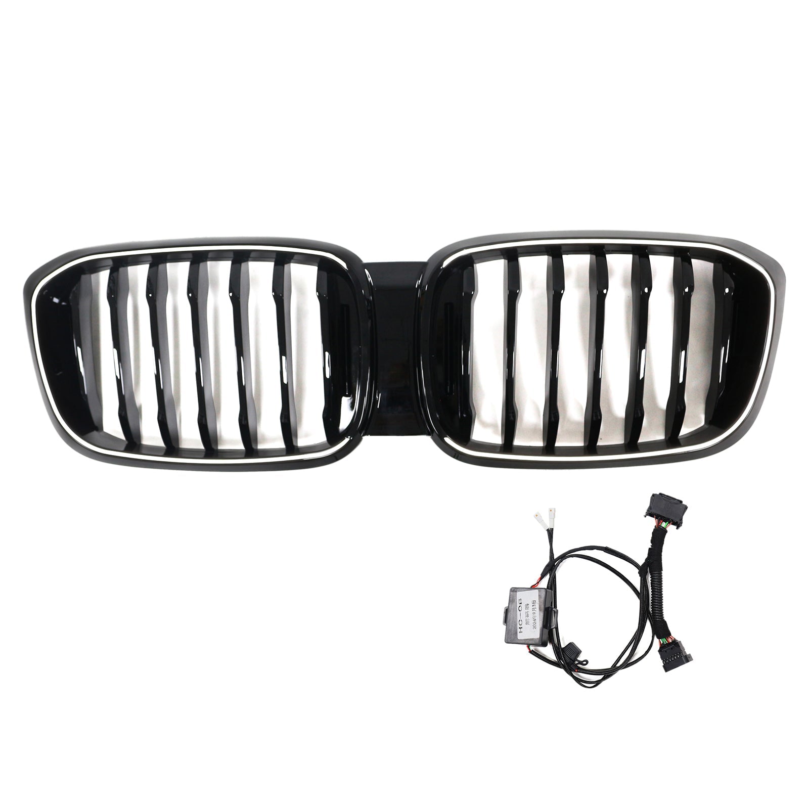 Calandre Maille BMW X3 X4 G01 G02 Noir Brillant 2018-2021 - vue de face - Becquet Voiture