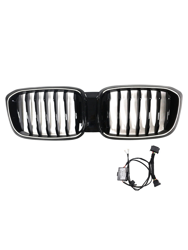 Calandre Maille BMW X4 G02 X3 G01 Noir 2018-2021 v3 - vue de face - Becquet Voiture