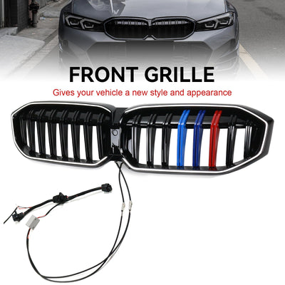 Calandre Maille LED BMW Série 3 G20 G28 Noir 2023-2024 - vue de trois-quarts - Becquet Voiture