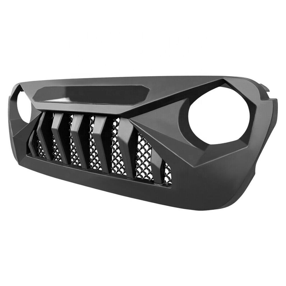 Calandre Mammoth Noir Mat Jeep Wrangler JL 2017-2021 - vue de face - Becquet Voiture