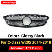 Calandre Mercedes Classe C W205 AMG Diamond 2014-2018 - détail du montage 2 - Becquet Voiture