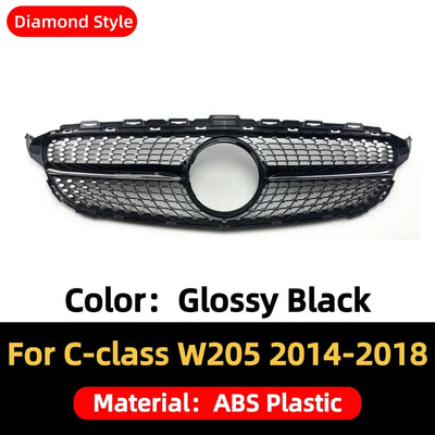 Calandre Mercedes Classe C W205 AMG Diamond 2014-2018 - détail du montage 2 - Becquet Voiture