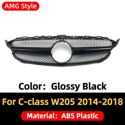 Calandre Mercedes Classe C W205 AMG Diamond 2014-2018 - installé sur véhicule 2 - Becquet Voiture
