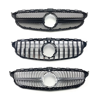 Calandre Mercedes Classe C W205 AMG Diamond 2014-2018 - installé sur véhicule - Becquet Voiture