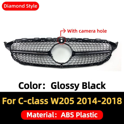 Calandre Mercedes Classe C W205 AMG Diamond 2014-2018 - vue de dessus - Becquet Voiture