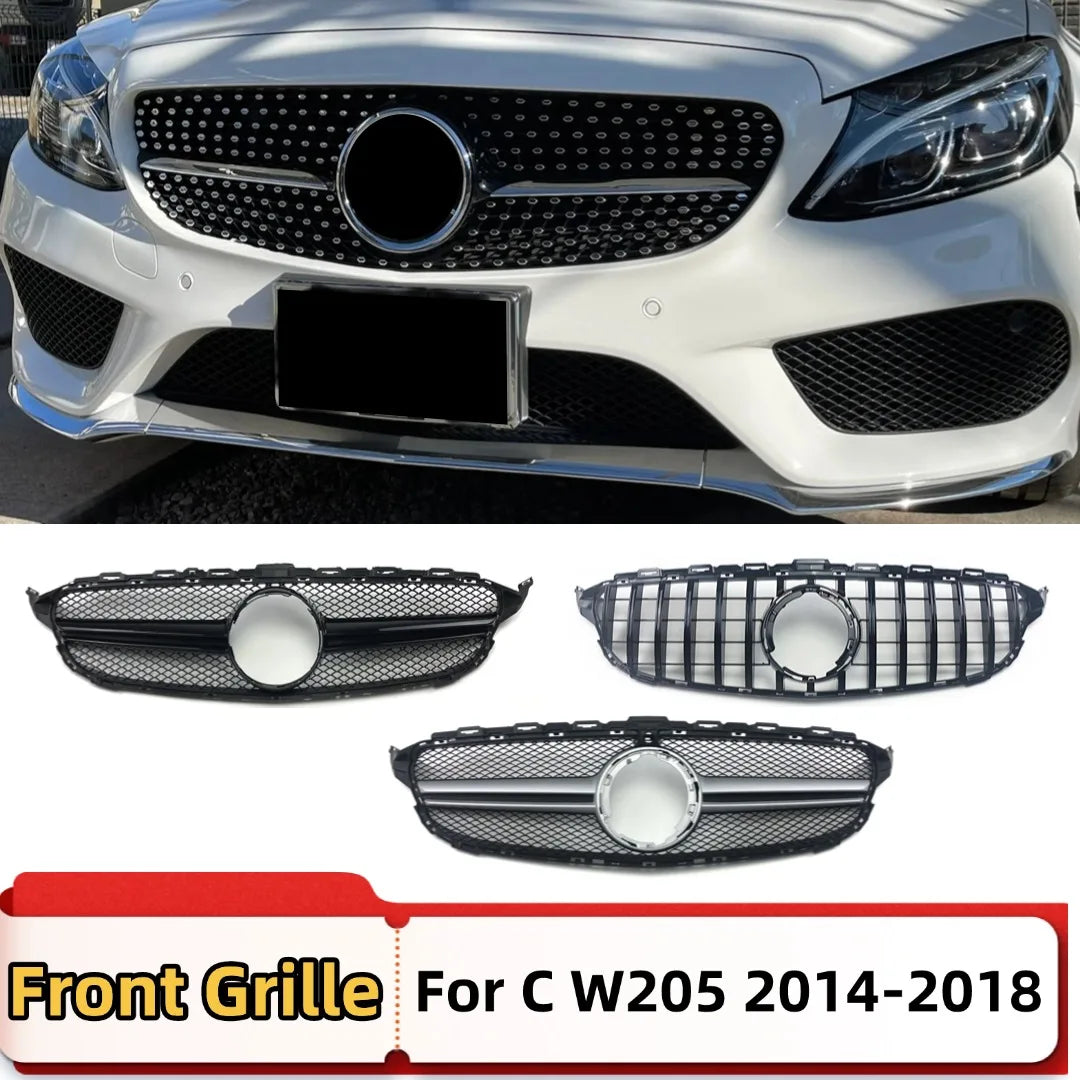 Calandre Mercedes Classe C W205 AMG Diamond 2014-2018 - vue de face - Becquet Voiture