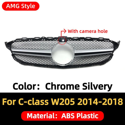 Calandre Mercedes Classe C W205 AMG Diamond 2014-2018 - vue de profil 2 - Becquet Voiture