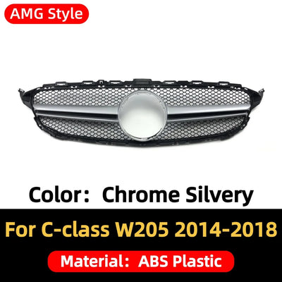 Calandre Mercedes Classe C W205 AMG Diamond 2014-2018 - vue de trois-quarts 2 - Becquet Voiture