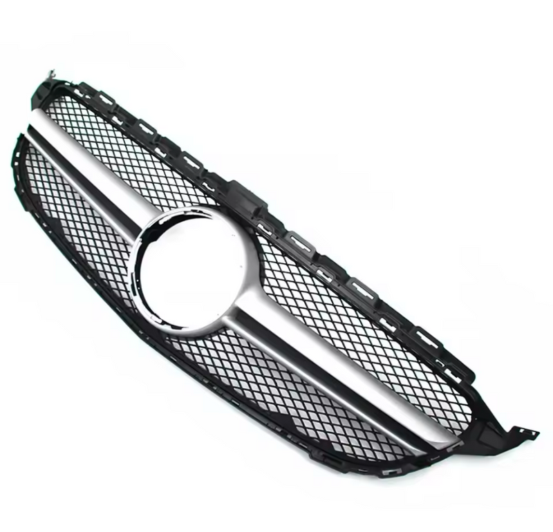 Mercedes C-Class W205 AMG-style grille - close-up view - Becquet Voiture