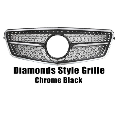 Calandre Mercedes Classe E W212 Style Diamants - vue de trois-quarts 2 - Becquet Voiture