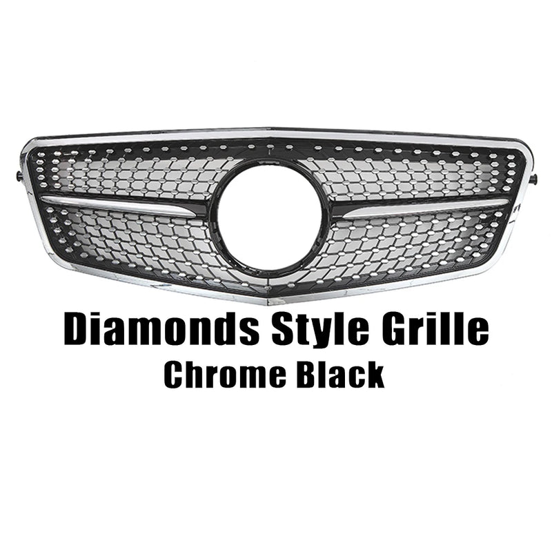 Calandre Mercedes Classe E W212 Style Diamants - vue de trois-quarts 2 - Becquet Voiture