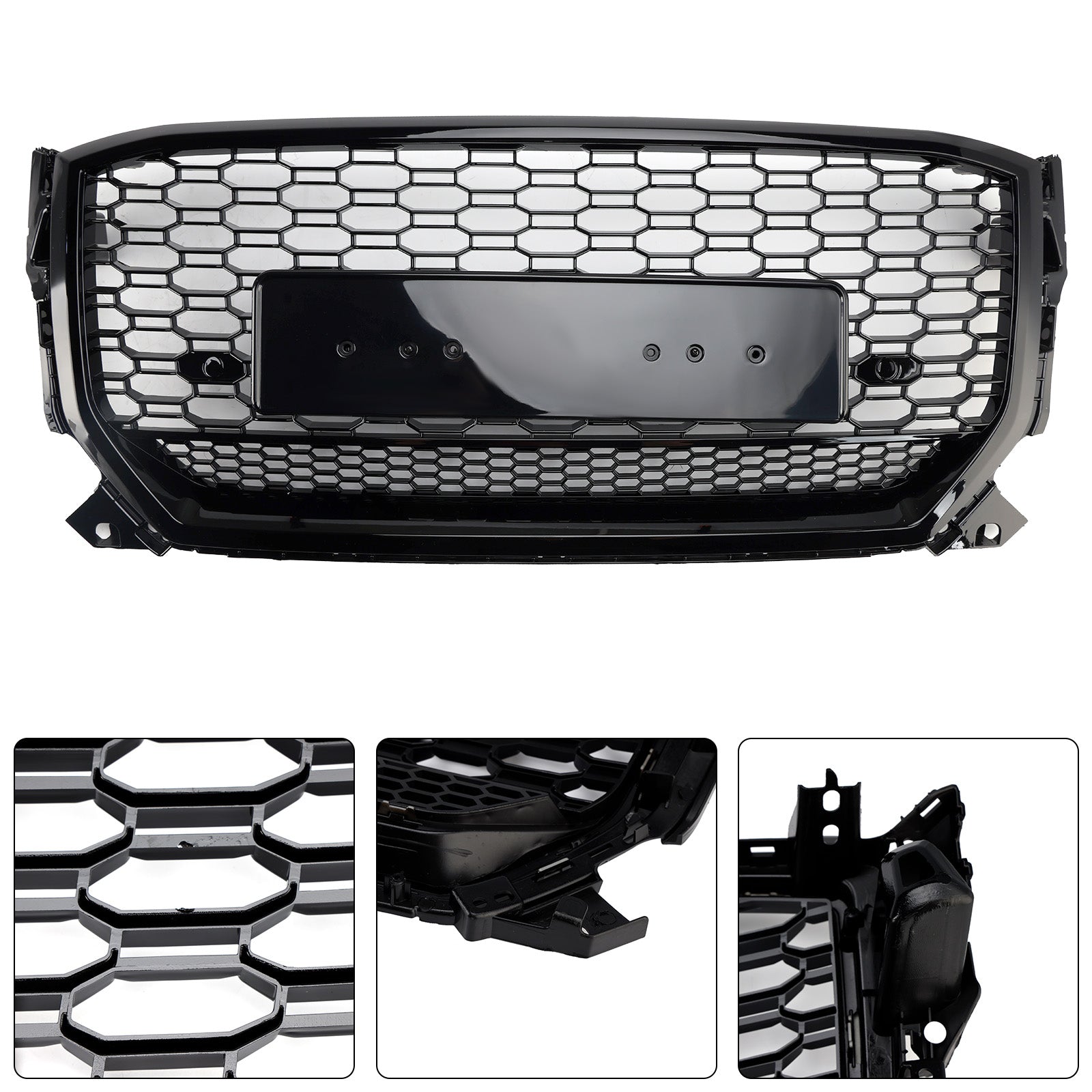 Calandre Nid d'Abeille Noir Brillant Audi Q2 2016-2020 Pré-lifting - vue de face - Becquet Voiture