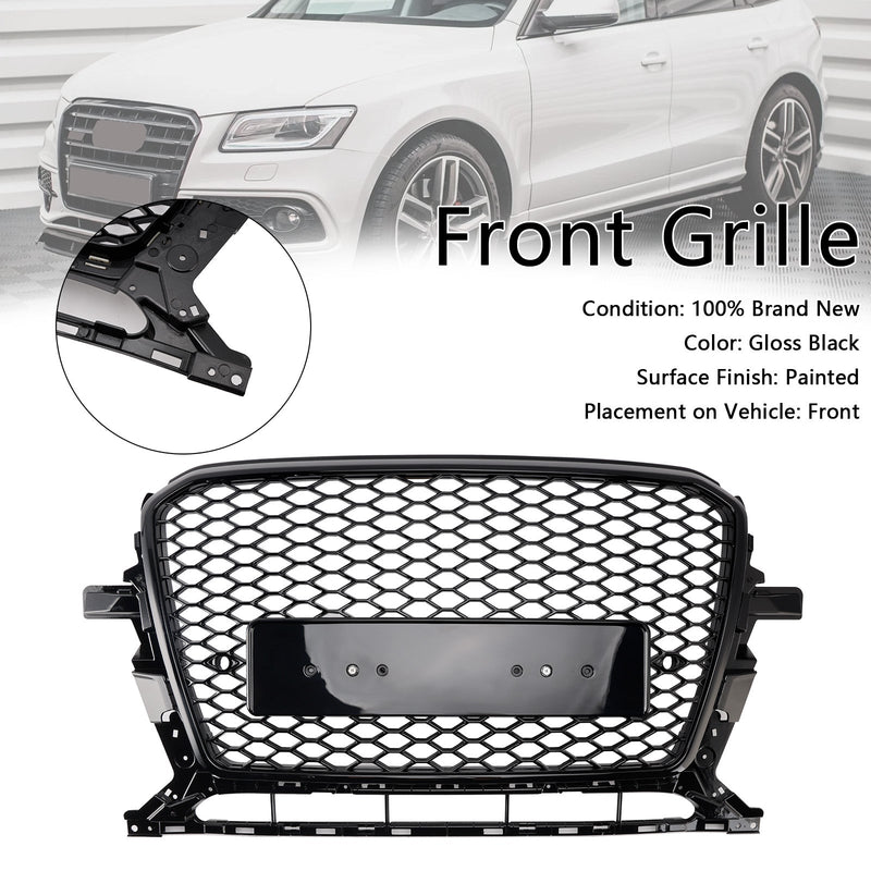 Gloss Black Honeycomb Grille Audi Q5 2013-2017 - fitting detail - Becquet Voiture