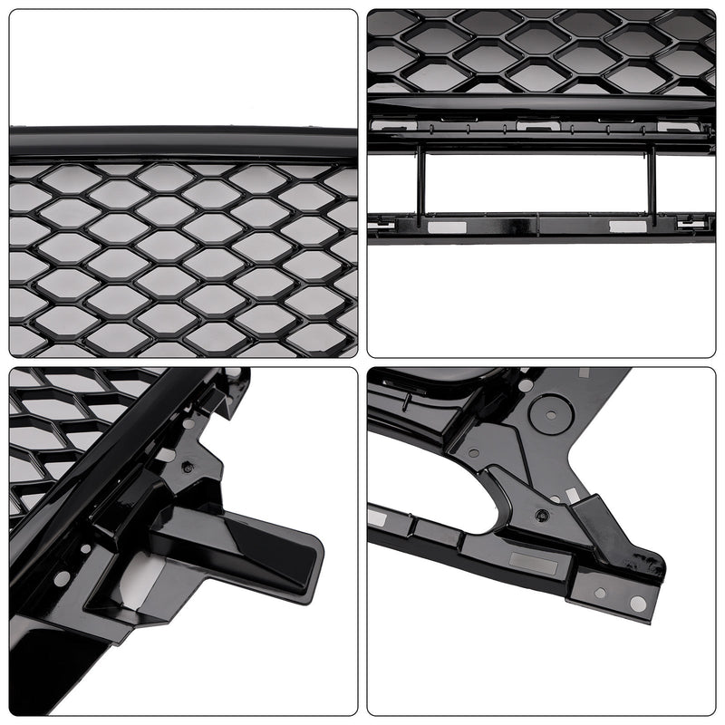 Gloss Black Honeycomb Grille Audi Q5 2013-2017 - studio packshot - Becquet Voiture