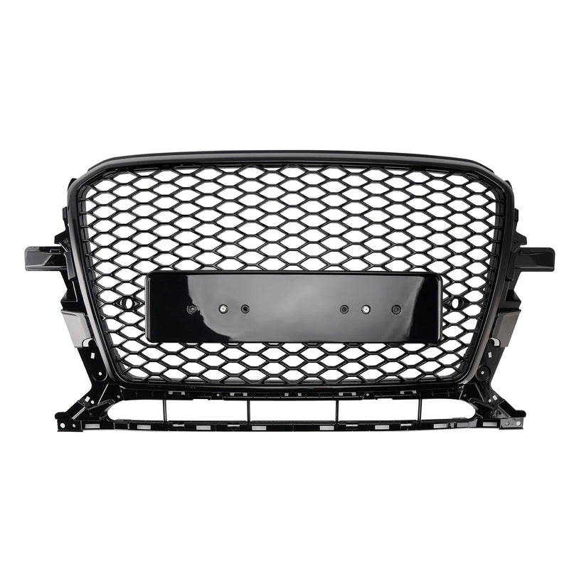 Gloss Black Honeycomb Grille Audi Q5 2013-2017 - front view - Becquet Voiture