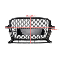Gloss Black Honeycomb Grille Audi Q5 2013-2017 - side view - Becquet Voiture