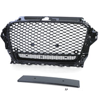 Calandre nid d'abeille noire RS3 Audi A3 8V 2012-2020 - vue de trois-quarts - Becquet Voiture