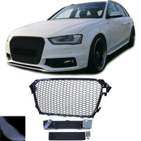 Calandre nid d'abeille noire RS4 Audi A4 B8 2007-2015 - vue de face - Becquet Voiture