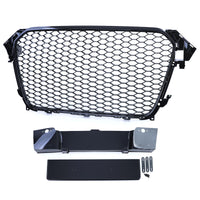 Calandre nid d'abeille noire RS4 Audi A4 B8 2007-2015 - vue rapprochée - Becquet Voiture
