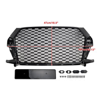 Wabenkühlergrill RSQ3 Schwarz glänzend Audi Q3 2016-2018 - Rückansicht - Becquet Voiture