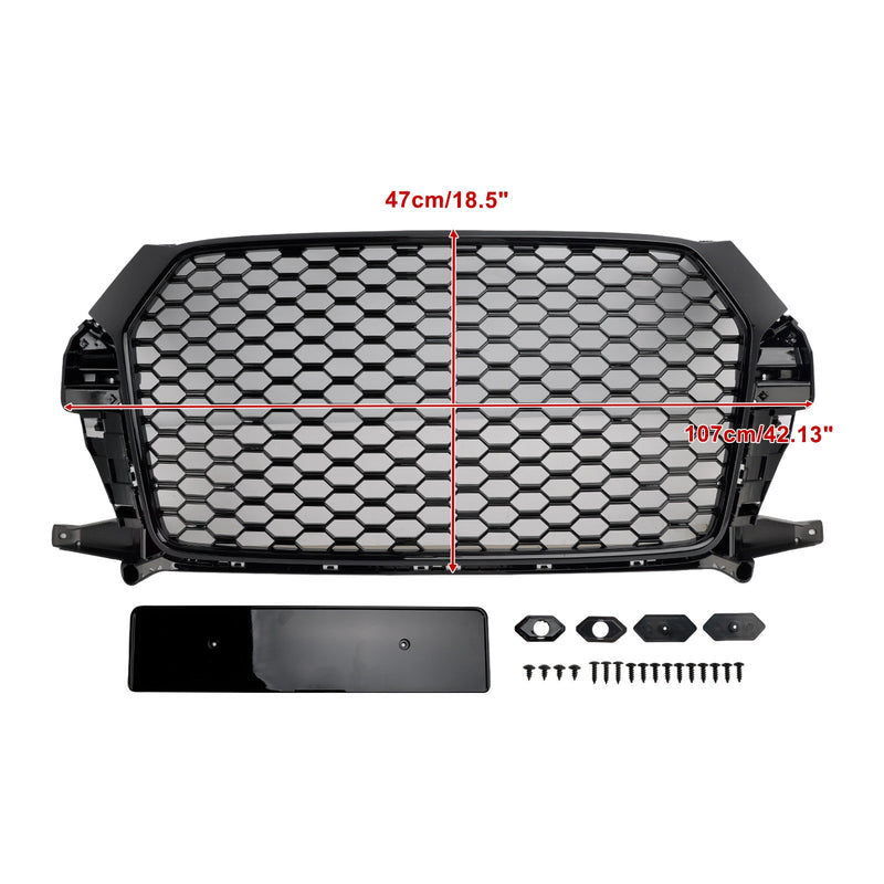 Wabenkühlergrill RSQ3 Schwarz glänzend Audi Q3 2016-2018 - Rückansicht - Becquet Voiture
