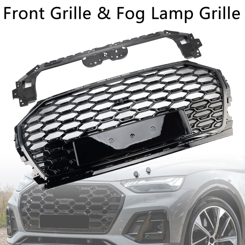 Calandre Nid d'Abeille RSQ5 Audi Q5 SQ5 2021-2025 - vue de trois-quarts - Becquet Voiture