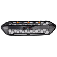 Calandre Noir Brillant 3 LED Ford Transit Custom Raptor 2018-2023 - vue de trois-quarts 2 - Becquet Voiture