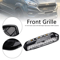 Calandre Noir Brillant 3 LED Ford Transit Custom Raptor 2018-2023 - vue de trois-quarts - Becquet Voiture