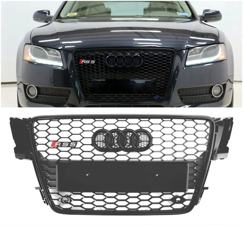 Kühlergrill Schwarz Glänzend Audi A5 B8 (07-11) RS5 Look - Vorderansicht - Becquet Voiture