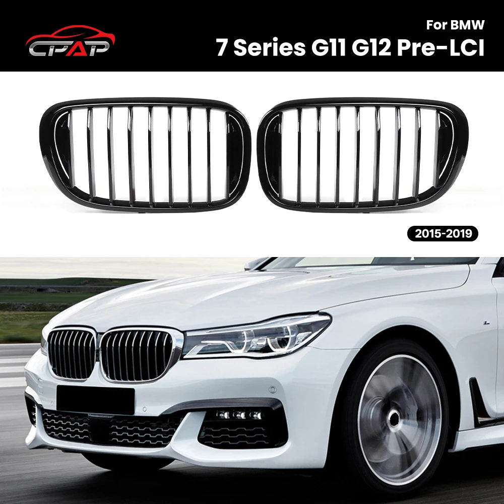 Calandre Noir Brillant BMW Série 7 G11 G12 2015-2019 - vue de face - Becquet Voiture