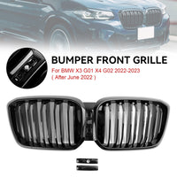 Kühlergrill Schwarz Glänzend BMW X3 X4 G01 G02 2022-2023 - am Fahrzeug montiert - Becquet Voiture