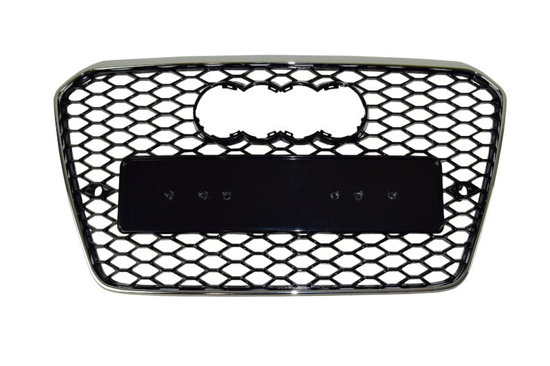 Black and Chrome Grille Audi A5 B9 12-16 RS5 Look - front view - Becquet Voiture