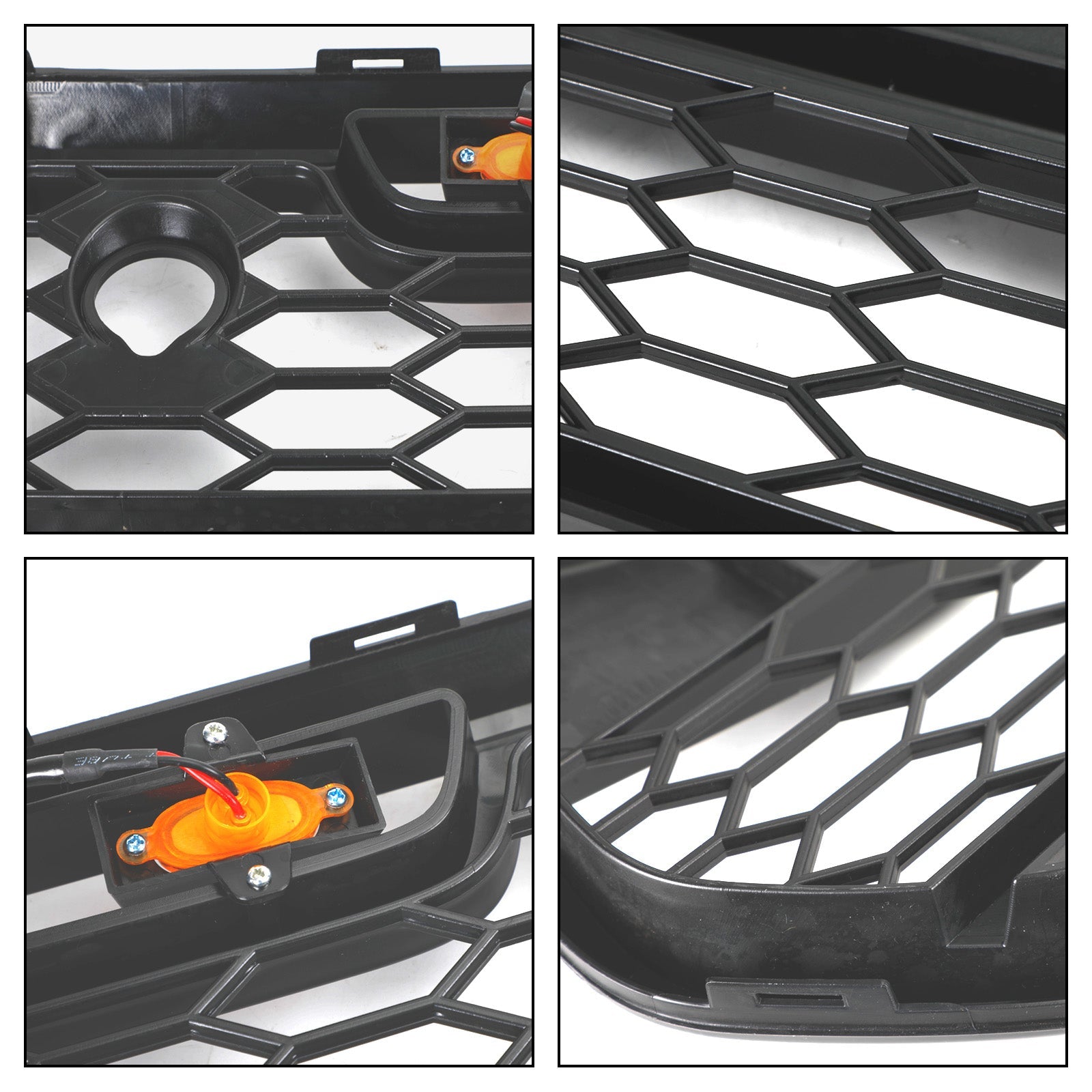 Calandre Noire Mate LED Ford Transit MK8 Raptor 2015-2018 - détail du montage - Becquet Voiture