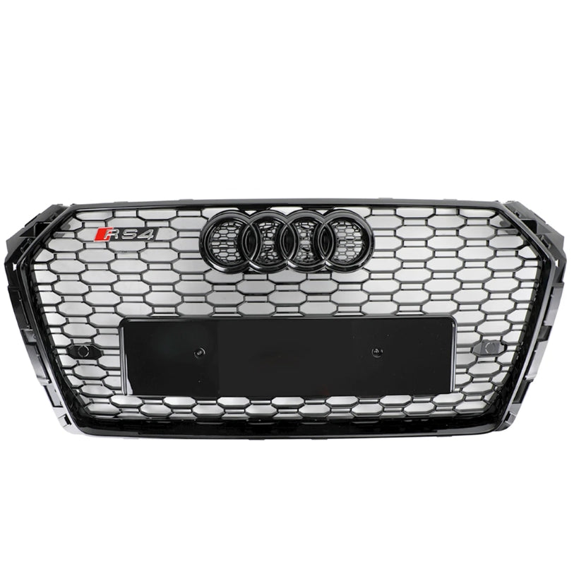 Calandre Noire Nid Abeille RS4 RS5 Audi A4 S4 A5 S5 B8 - vue de face - Becquet Voiture