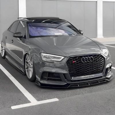 Calandre Noire Nid Abeille Style RS3 Audi A3 S3 8V - détail du montage - Becquet Voiture