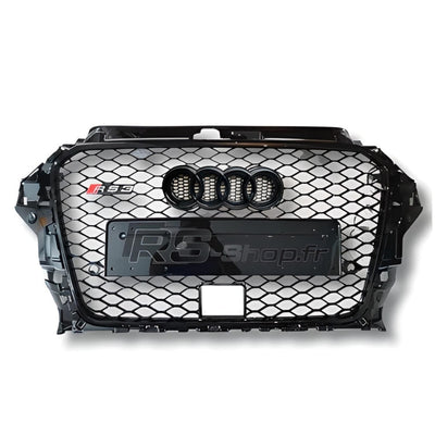 Calandre Noire Nid Abeille Style RS3 Audi A3 S3 8V - vue arrière 2 - Becquet Voiture