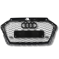 Black Honeycomb Grille RS3 Style Audi A3 S3 8V - front view - Becquet Voiture