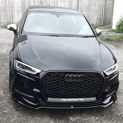 Calandre Noire Nid Abeille Style RS3 Audi A3 S3 8V - vue rapprochée - Becquet Voiture
