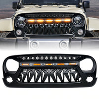 Calandre Performance Noir Mat Jeep Wrangler JL 2017-2021 - vue de profil - Becquet Voiture