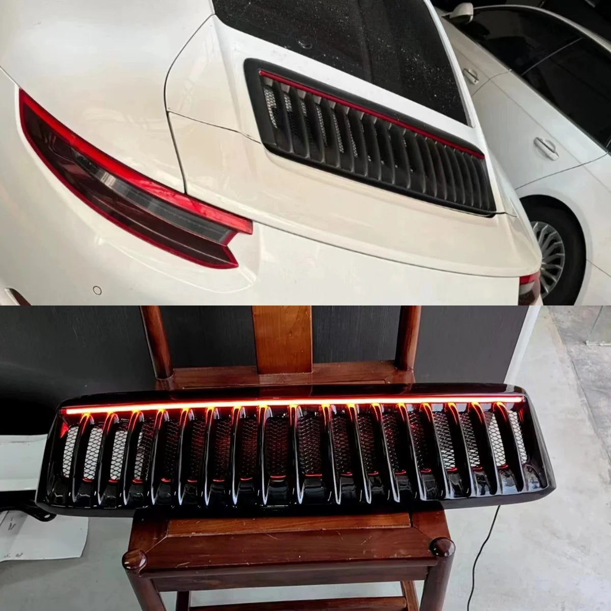 Calandre Porsche 991.1 Style 992 - vue de face - Becquet Voiture