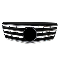 Premium Mercedes E-Class W211 Black Chrome Grille 2007-2009 - front view - Becquet Voiture