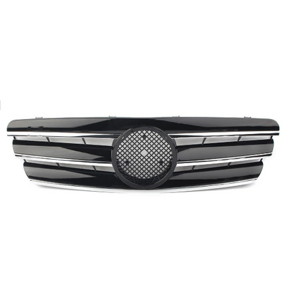 Calandre Premium S Mercedes Classe C W203 Noir Chrome - vue de face - Becquet Voiture