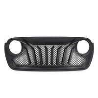 Calandre Racing Jeep Wrangler JL Noir Mat 2017-2021 - vue de face - Becquet Voiture