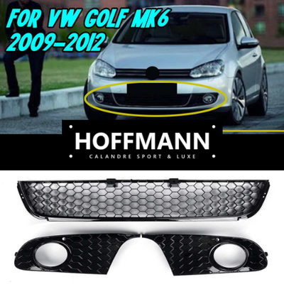 Calandre Sport VW Golf 6 2009-2012 Noir ABS - vue de profil - Becquet Voiture
