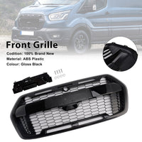 Calandre Style Raptor Noir Brillant Ford Transit MK8 2019-2025 - vue de trois-quarts - Becquet Voiture