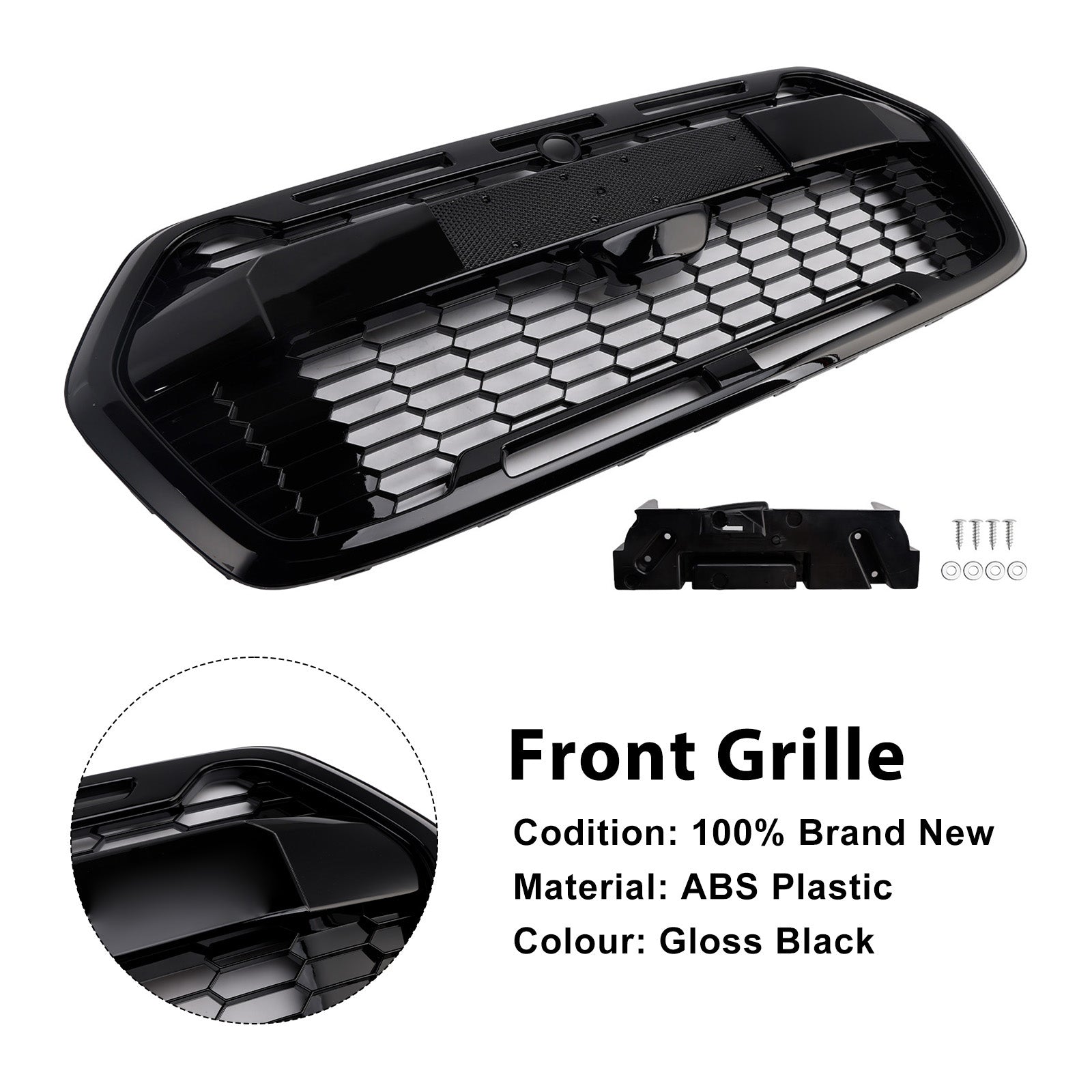 Calandre Style Raptor Noir Ford Transit MK8 Trail 2019-2025 - détail du montage - Becquet Voiture