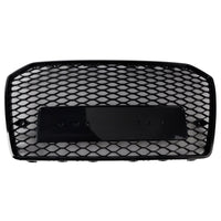 RS6-Style-Kühlergrill Wabenmuster Audi A6 S6 C7 2016–2018 Schwarz - Vorderansicht - Becquet Voiture
