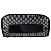 RS6-Style-Kühlergrill Wabenmuster Audi A6 S6 C7 2016–2018 Schwarz - Seitenansicht - Becquet Voiture